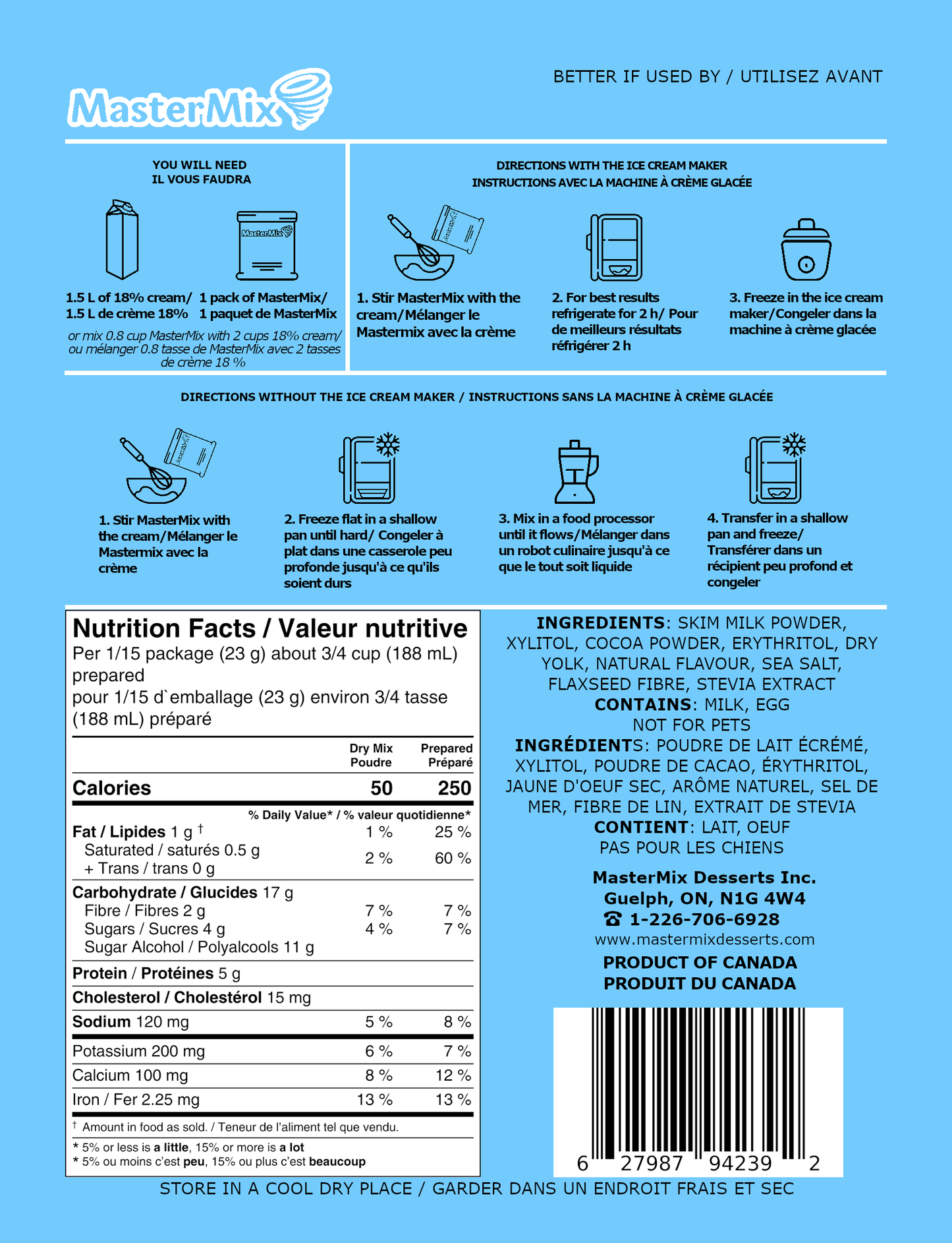 Chocolate Ice Cream Mix – No Added Sugar (351g)