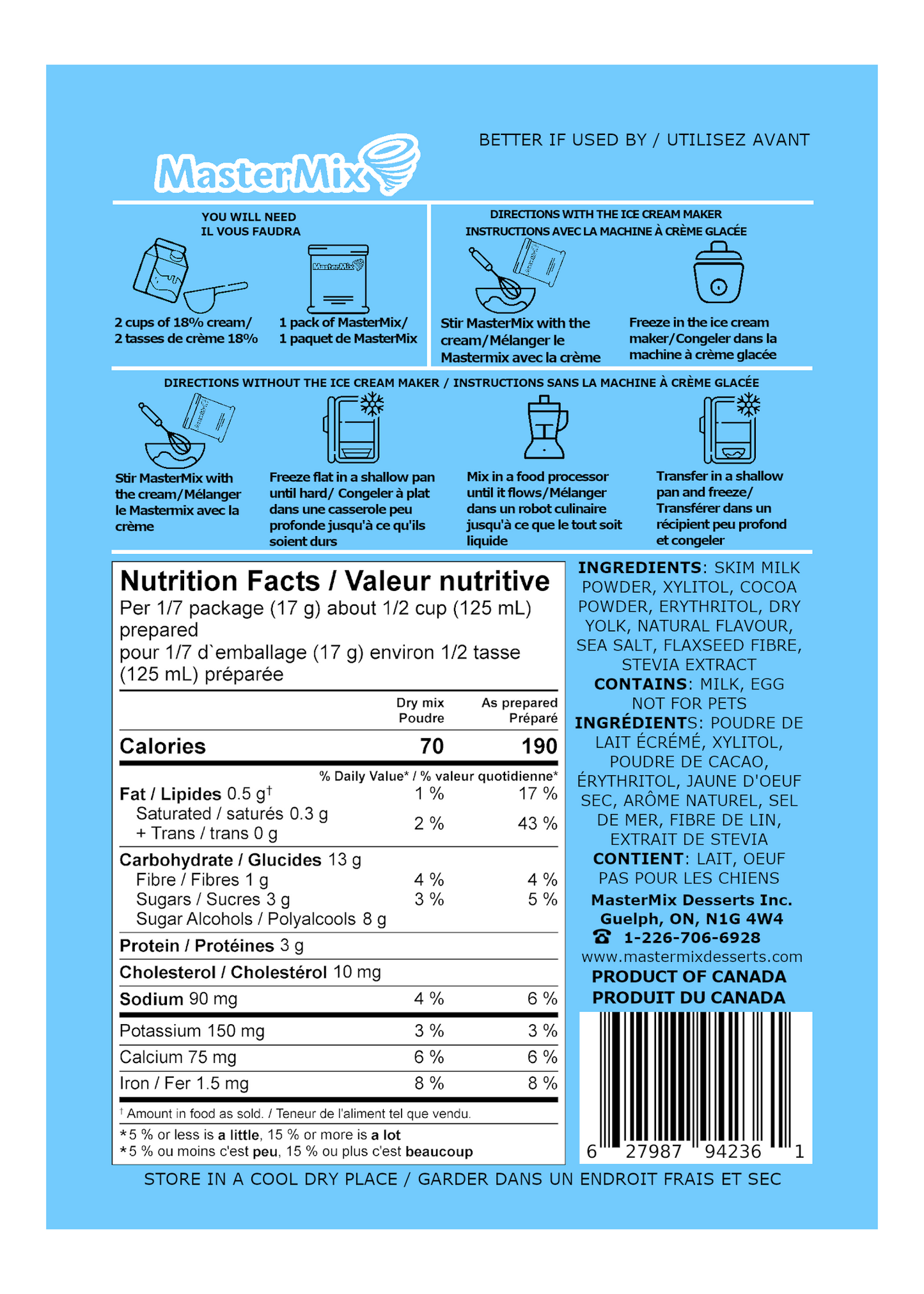 Chocolate Ice Cream Mix – No Added Sugar (351g)